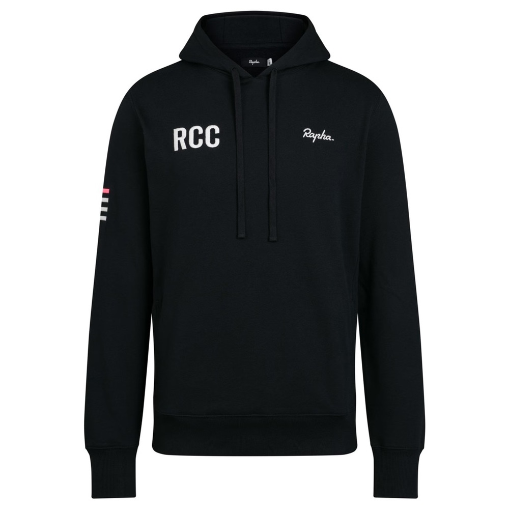 Rapha Men’s Embroidered RCC Logo Hoodie, Small, Black/White/Pink